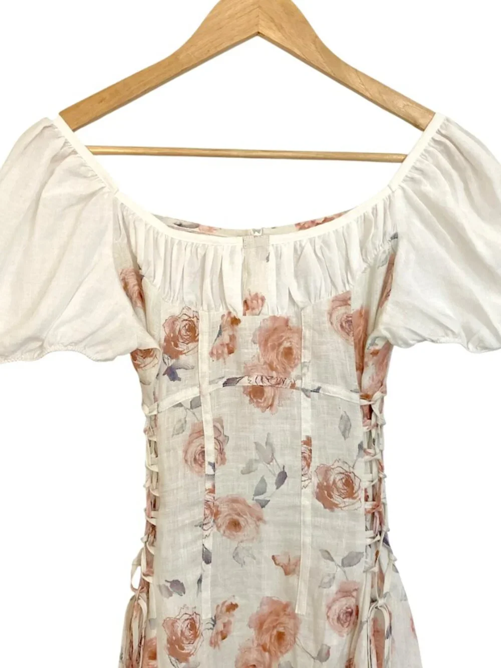 LINENNAIVE Comfort First Classy Always Cinderella Floral Linen Maxi Dress - Picture 6 of 12